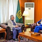 UK High Commissioner Jane Marriott calls on Deputy Prime Minister and Foreign Minister Senator Mohammad Ishaq Dar in Federal Capital