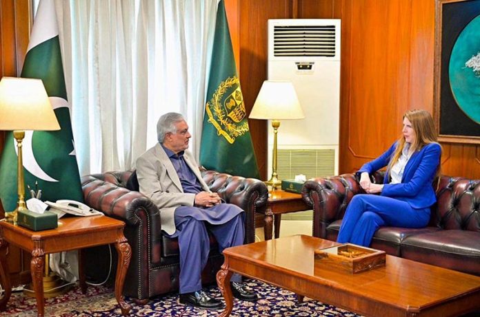 UK High Commissioner Jane Marriott calls on Deputy Prime Minister and Foreign Minister Senator Mohammad Ishaq Dar in Federal Capital