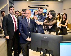 Prime Minister Muhammad Shehbaz Sharif visiting sections of Pakistan TV Digital.