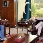 Chairman Senate, Syed Yousaf Raza Gilani, holds a meeting with Australian High Commissioner, Mr. Neil Hawkins, at Parliament House