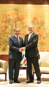 Prime Minister Muhammad Shehbaz Sharif meets with President of Islamic Republic of Iran, H.E. Masoud Pezeshkian on the sidelines of the Council of Heads of Member States of Shanghai Cooperation Organization.