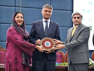 Minister of State for Federal Education and Professional Training Ms. Wajiha Qamar launching “NFE Monitoring and Evaluation Mechanism” during a seminar on “Promoting Literacy Era” on the occasion of International Literacy Day 2025 Organized by Ministry of Federal Education and Professional Training in collaboration with JICA-AQAL and Allama Iqbal Open University.