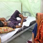 Dengue patients receiving treatment at Bhitai Hospital as the mosquito-borne virus continues to spread alarmingly in the city