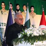 Ambassador of Pakistan to Turkiye Dr. Yousaf Junaid speaking at Defence & Martyrs Day Reception