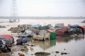 Pakistan Navy personnel are taking part in rescue efforts after continuous rains lashed Karachi.