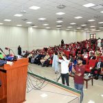 Chairman PMYP, Rana Mashhood Ahmad Khan, addresses students at the University of Education in the provincial capital