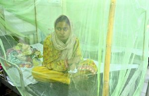 Dengue patients receiving treatment at Bhitai Hospital as the mosquito-borne virus continues to spread alarmingly in the city