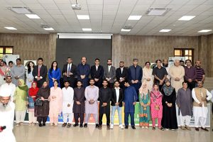 Chairman PMYP, Rana Mashhood Ahmad Khan, addresses students at the University of Education in the provincial capital