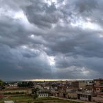 A beautiful view of thick clouds hovering over the skies of the Federal Capital during morning time