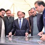 Prime Minister Muhammad Shehbaz Sharif receives briefing about the construction of T-Chowk Flyover