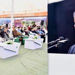 Prime Minister Muhammad Shehbaz Sharif addresses the ground breaking ceremony of T-Chowk Flyover