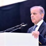Prime Minister Muhammad Shehbaz Sharif addresses the ground breaking ceremony of T-Chowk Flyover