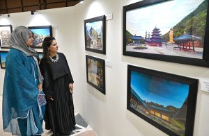 Minister of State for National Heritage & Culture Division Huzifa Rehman visiting during opening ceremony of Digital Immersive Gallery at Islamabad Museum