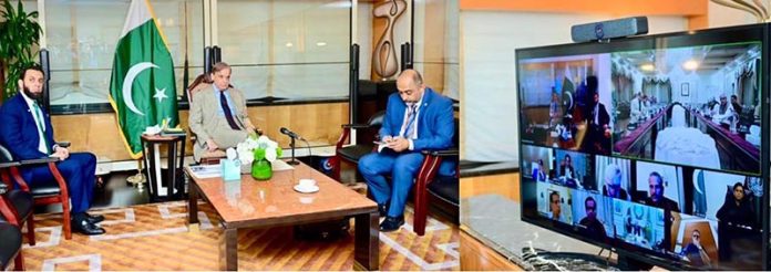 Prime Minister Muhammad Shehbaz Sharif chairs a meeting to review damages and relief operations in the wake of recent floods