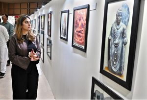 Minister of State for National Heritage & Culture Division Huzifa Rehman visiting during opening ceremony of Digital Immersive Gallery at Islamabad Museum