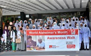 Participants join a Blood Cancer Awareness Walk organized by the Department of Hematology, Sheikh Zayed Hospital, in collaboration with Himmel Pharmaceuticals