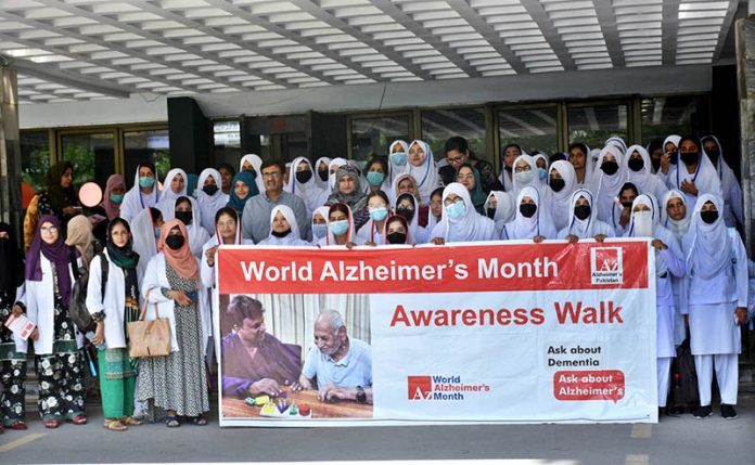 Participants join a Blood Cancer Awareness Walk organized by the Department of Hematology, Sheikh Zayed Hospital, in collaboration with Himmel Pharmaceuticals