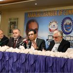 Federal Minister for Education and Professional Training, Dr. Khalid Maqbool Siddiqui, addressing at Karachi Chamber of Commerce and Industry (KCCI)