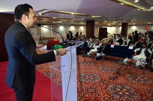National Coordinator to the Prime Minister on Tourism, Sardar Yasir Ilyas Khan, addressing the 3rd Pakistan International Tourism Investment Conference 2025, themed “Tourism and Sustainable Transformation”, at a local hotel.