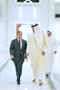 Prime Minister Muhammad Shehbaz Sharif meets Amir of Qatar his Highness Skeikh Tamim bin Hamad Al Thani