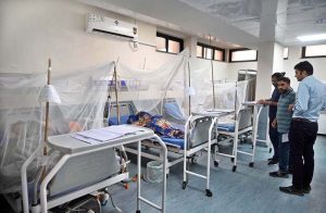 Dengue patients admitted in Holy Family Hospital as dengue outbreak continues to affect the twin cities.