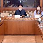 Senator Muhammad Talha Mahmood presiding over a meeting of the Senate Standing Committee on Defence after being elected as Chairman of the Committee at Parliament House.