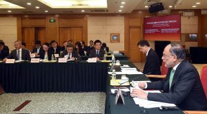 Federal Minister for Planning, Development and Special Initiatives, Professor Ahsan Iqbal, addressing the management and students during his visit to Beijing Institute of Technology