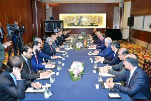 Prime Minister Muhammad Shehbaz Sharif meets with President of Tajikistan H.E. Emomali Rehmon.