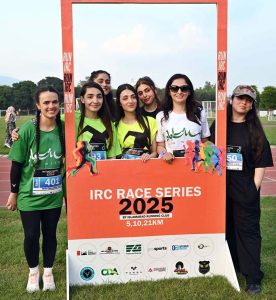 A large number of participants take part in the 5 KM Race Series organized by Islamabad Running Club at Jinnah Sports Complex.