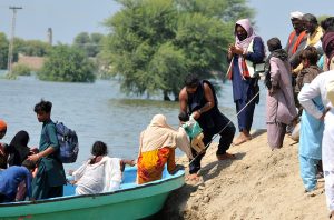 Residents evacuate to safer places as rising waters from several rivers inundate parts of South Punjab.