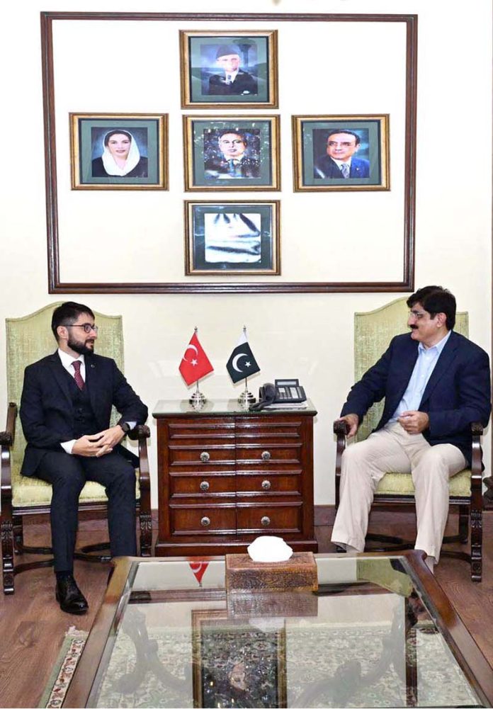 Sindh Chief Minister Syed Murad Ali Shah meets with the newly appointed Consul General of Turkiye, Mr. Ergul Kadak, during a courtesy call at CM House