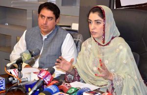 Advisor to the Chief Minister on Sports and Youth Affairs, Meena Majeed Baloch addressing a press conference