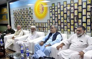 Launching ceremony of the newly published book of Character-sketches "Abasin Ke Kinare Par" by the famous poet, fiction writer, Mr. Gul Muhammad Betab (Baba-e-Khaka) at Conference Hall, Pakistan Academy of Letters organized by Pashto Literary Society.