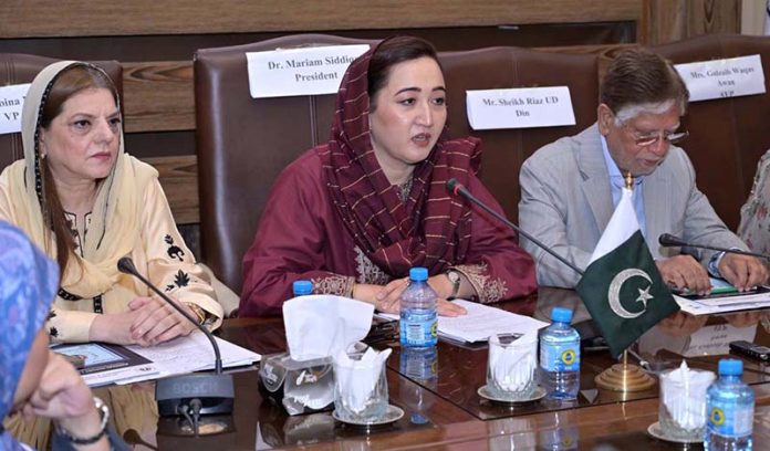 Dr. Mariam Siddiqa, Founder and President of the Women's Chamber of Commerce, addressing the third annual meeting