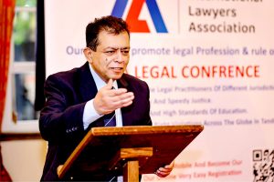 Justice Shahid Bilal Hassan addressing the Annual International Lawyers Association (ILA) Seminar and Dinner at Gray’s Inn, London