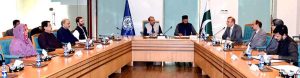 Senator Kamil Ali Agha, Chairman Senate Standing Committee on Science and Technology, presiding over a meeting of the committee at the National University of Science and Technology (NUST).
