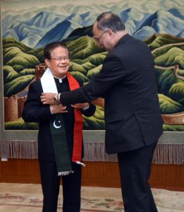 Chairman NDRC Mr. Zheng Shanjie meet with Federal Minister of the planning and Development and special initiatives Ahsan Iqbal at NDRC Office.