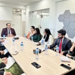 CEO Pakistan Textile Council (PTC), Mr. Shafqaat, giving a presentation to the newly inducted Civil Servants of Commerce & Trade Group, during their visit of PTC