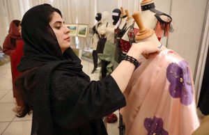 Women visitors browse stalls and take interest in beautiful handicrafts during Education Expo 2025 at Shiraz Arena.