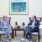 Ina Lepel, Ambassador of the Federal Republic of Germany to Pakistan, called on the Federal Minister for Finance and Revenue, Senator Muhammad Aurangzeb, at the Finance Division