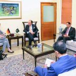 Ina Lepel, Ambassador of the Federal Republic of Germany to Pakistan, called on the Federal Minister for Finance and Revenue, Senator Muhammad Aurangzeb, at the Finance Division
