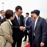 President Asif Ali Zardari being seen off at Urumqi airport by Mr Yusupjan Memet, Vice Governor of Xinjiang, along with Chinese and Pakistani officials, before departing for Kashgar