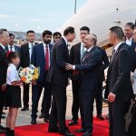 President Asif Ali Zardari being received at Chengdu Shuangliu International Airport by Vice Foreign Minister of China, Mr. Sun Weidong; Vice Governor of Sichuan Province, Mr. Huang Ruixue; Pakistan’s Ambassador to China, Mr. Khalil Hashmi and Chinese Ambassador to Pakistan, Mr. Jiang Zaidong, on his arrival for an official visit to China
