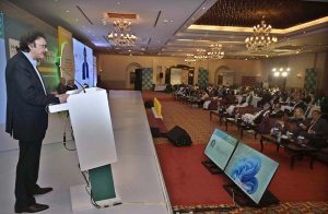 Special Assistant to the Prime Minister Haroon Akhtar Khan addressing the 8th Pakistan Pharma Summit & PESA Awards ceremony at a local hotel in the federal capital.