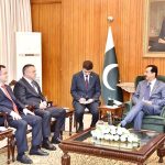 Delegation headed by H.E. Mr. Nuriddin Ismoilov, Speaker of the Oliy Majlis of the Republic of Uzbekistan, calls on the Acting President, Syed Yousuf Raza Gilani at Aiwan-e-Sadr