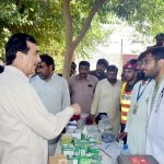 Chairman Senate Syed Yousuf Raza Gilani inspecting medical facilities at flood relief camps established in Multan