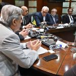 Federal Minister for Law and Justice, Senator Azam Nazeer Tarar, addressing the Memorandum of Cooperation signing ceremony between the International Mediation and Arbitration Center and the Federation of Pakistan Chambers of Commerce & Industry (FPCCI)