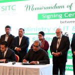 Federal Minister for IT and Telecommunications Shaza Fatima Khawaja witnessing the MoU signing ceremony during the launch of Pakistan Software Export Board (PSEB) initiatives at a local hotel