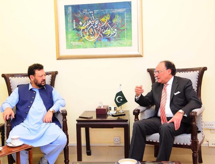Federal Minister for Finance and Revenue, Senator Muhammad Aurangzeb holding a meeting with Chief Minister Gilgit-Baltistan Haji Gulbar Khan at Finance Division