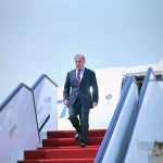 Prime Minister Muhammad Shehbaz Sharif arrives in Doha to participate in the Arab-Islamic Summit.